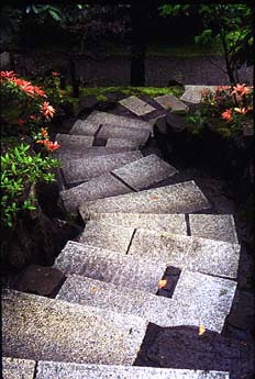 Japanese garden steps, Portland, Oregon